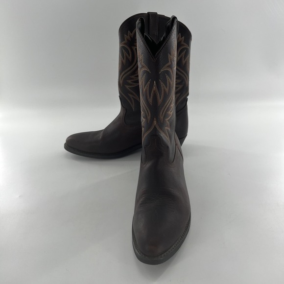 Laredo Western Cowboy Boots Mens 13 D Brown Leather Oil & Chem Resistant Sole - Picture 1 of 16